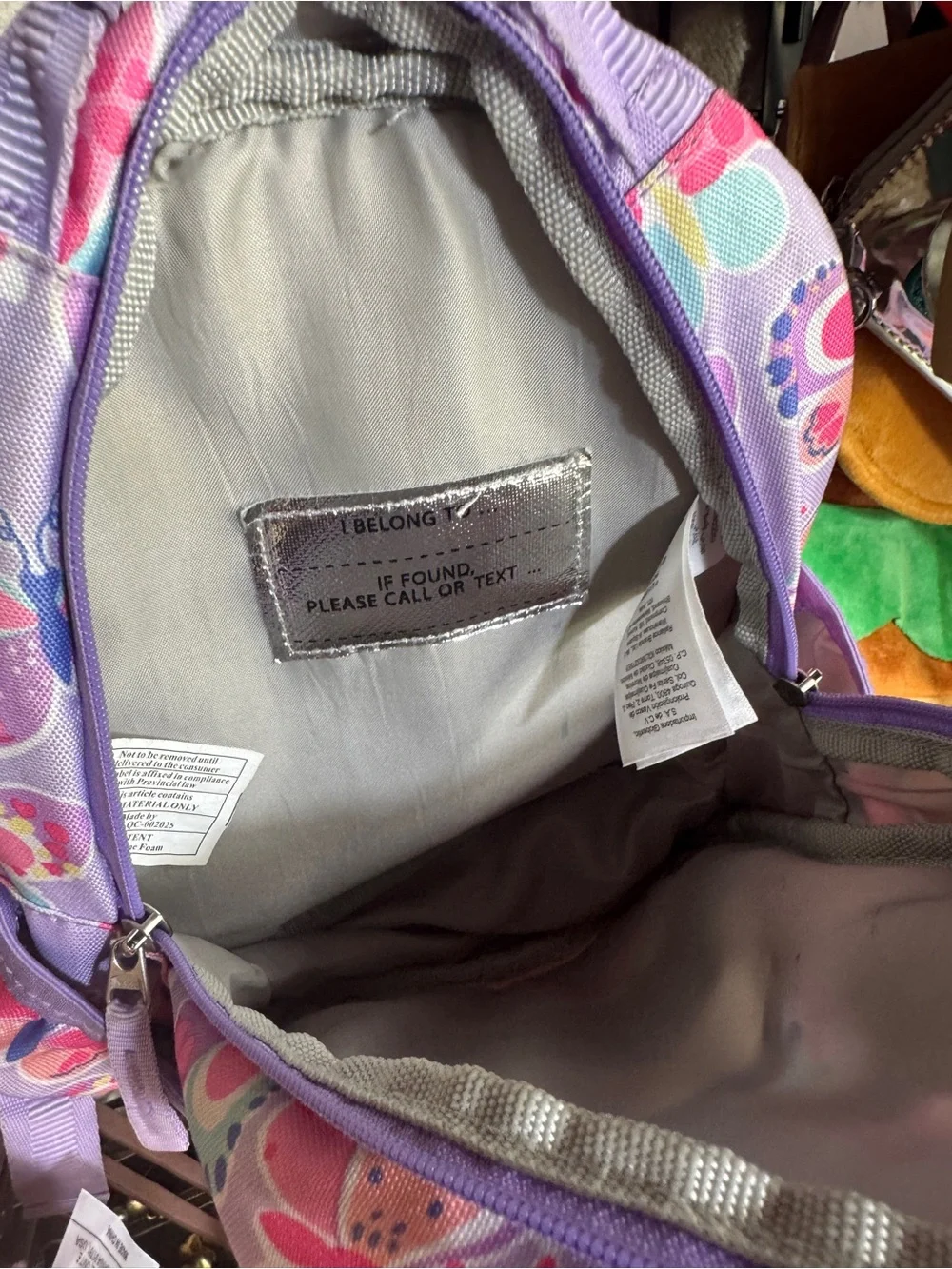 Pottery Barn Kids Lavender and Pink Butterfly Print Mini Backpack